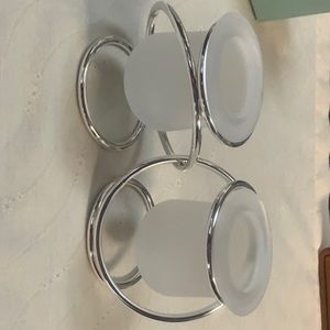 Silver Plate Gemini - Party Lite candle holder glass and silver